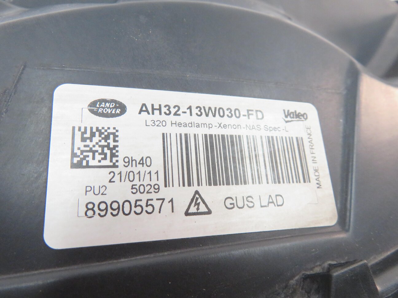 Thumbnail 12: 2010-2011 RANGE ROVER SPORT (L320) LEFT DRIVER HID ADAPTIVE XENON HEADLIGHT LAMP