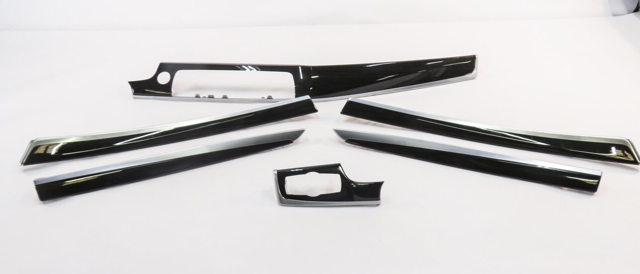 2012 BMW 550i (F10) DASH DOOR CONSOLE WOOD GRAIN TRIM PANEL SET (FINELINE WOOD)