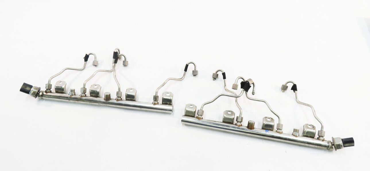 2012 BMW 550i (F10) 4.4L N63 TWIN TURBO ENGINE - LEFT & RIGHT FUEL RAIL SET-2