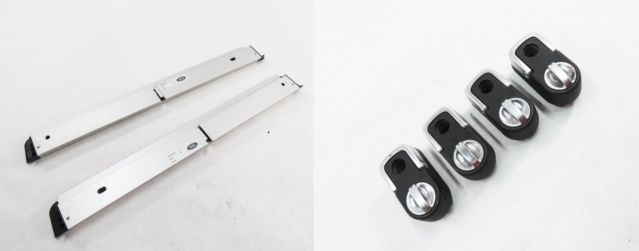 Thumbnail 1: 2012 RANGE ROVER EVOQUE (L538) REAR TRUNK CARGO SLIDER RAIL & BUCKLE SET