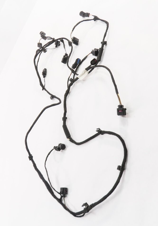 Thumbnail 2: 2012 AUDI Q7 (4L) FRONT PDC PARK DISTANCE SENSOR SET w/ HARNESS (ORCA BLACK)