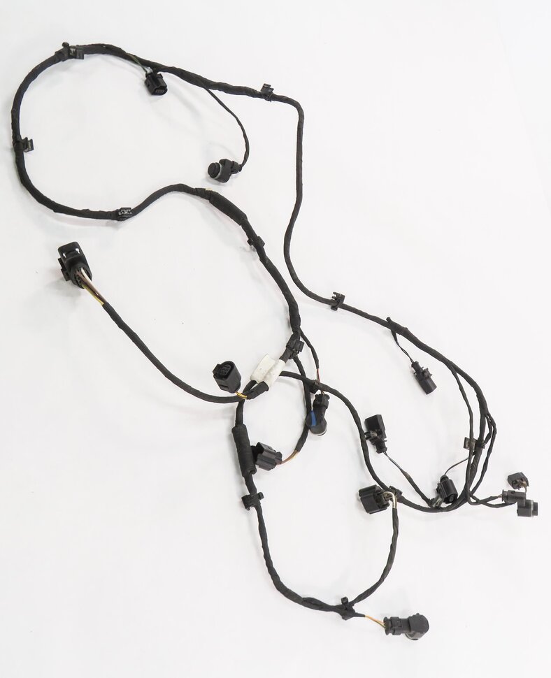 Thumbnail 3: 2012 AUDI Q7 (4L) FRONT PDC PARK DISTANCE SENSOR SET w/ HARNESS (ORCA BLACK)