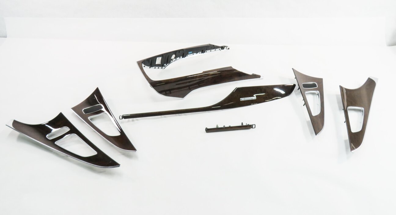 2013 AUDI A6 (C7) DASH DOOR CONSOLE WOOD GRAIN TRIM PANEL SET (DARK WALNUT WOOD)