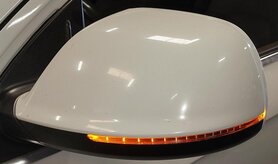 Thumbnail 2: 2013-2015 AUDI Q7 (4L) LEFT DRIVER P-FOLD BLIND SPOT DOOR MIRROR (CARRARA WHITE)