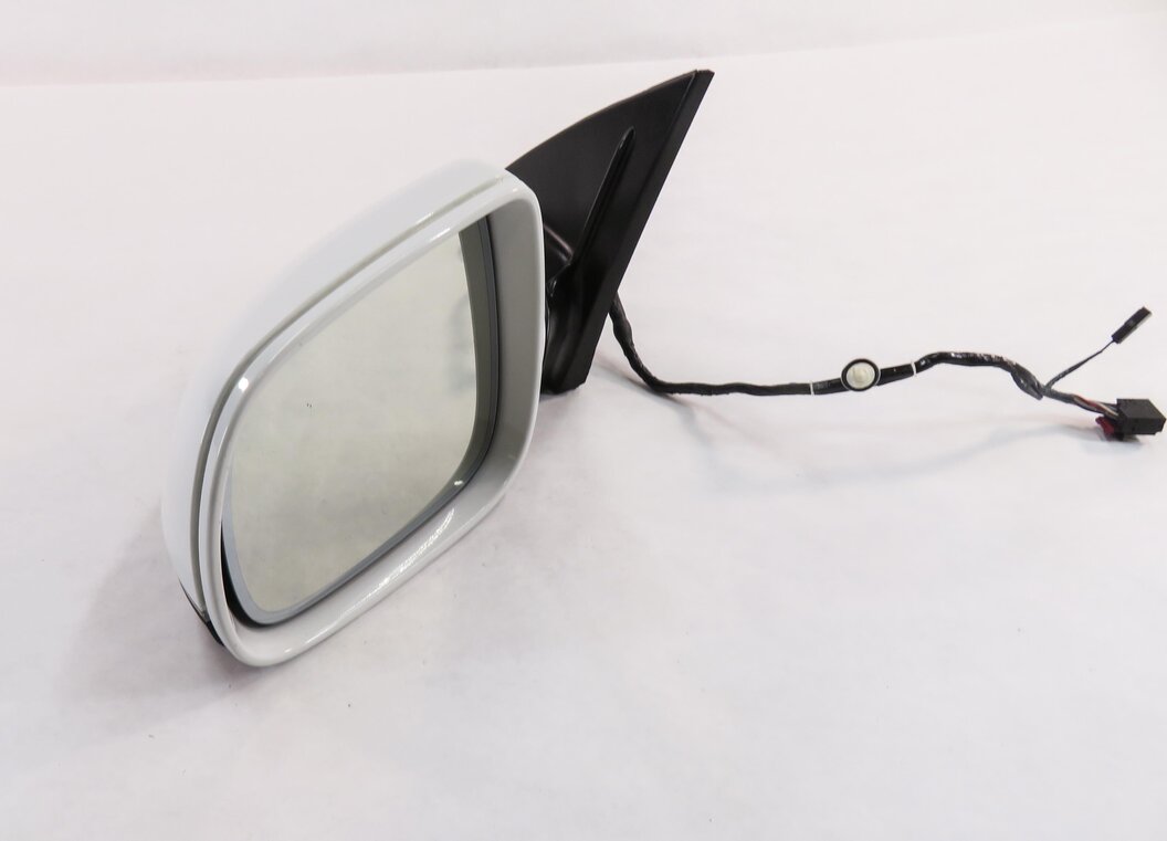 Thumbnail 3: 2013-2015 AUDI Q7 (4L) LEFT DRIVER P-FOLD BLIND SPOT DOOR MIRROR (CARRARA WHITE)