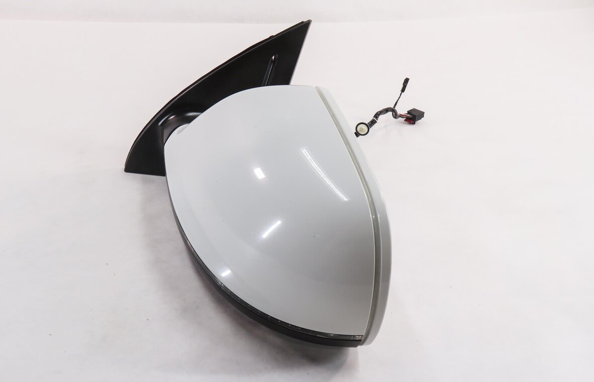 Thumbnail 4: 2013-2015 AUDI Q7 (4L) LEFT DRIVER P-FOLD BLIND SPOT DOOR MIRROR (CARRARA WHITE)