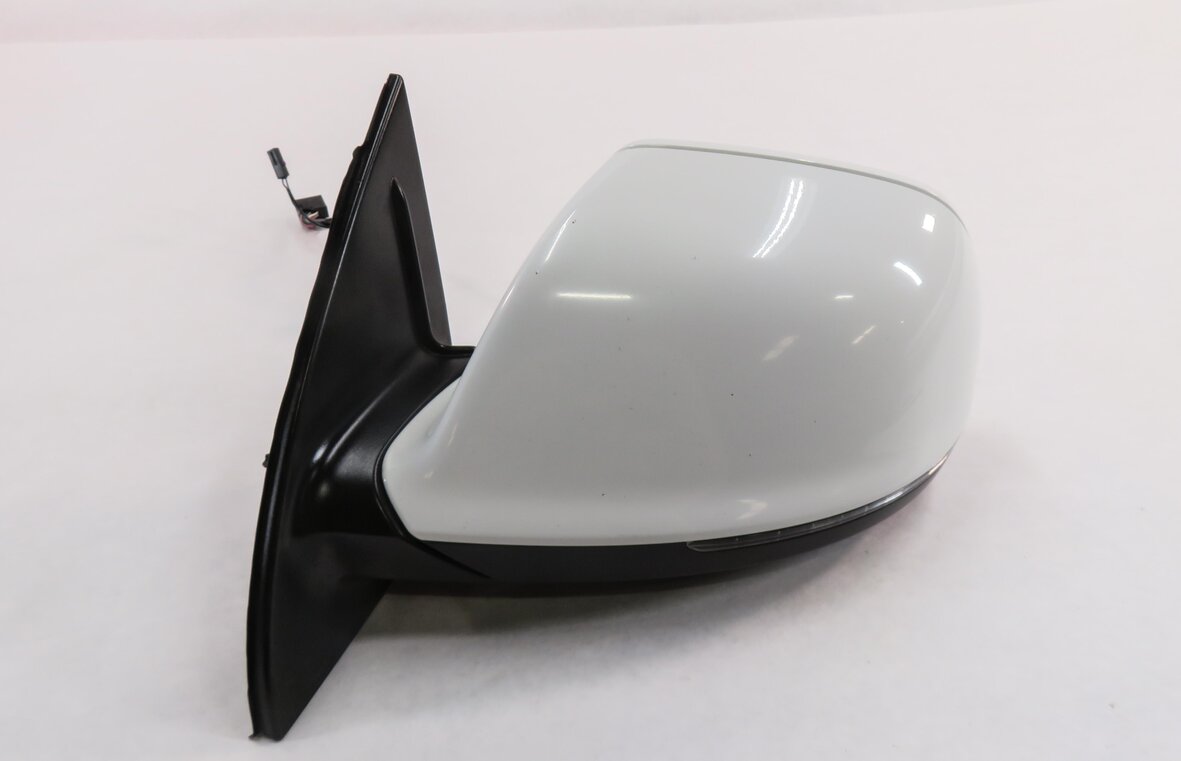 Thumbnail 5: 2013-2015 AUDI Q7 (4L) LEFT DRIVER P-FOLD BLIND SPOT DOOR MIRROR (CARRARA WHITE)