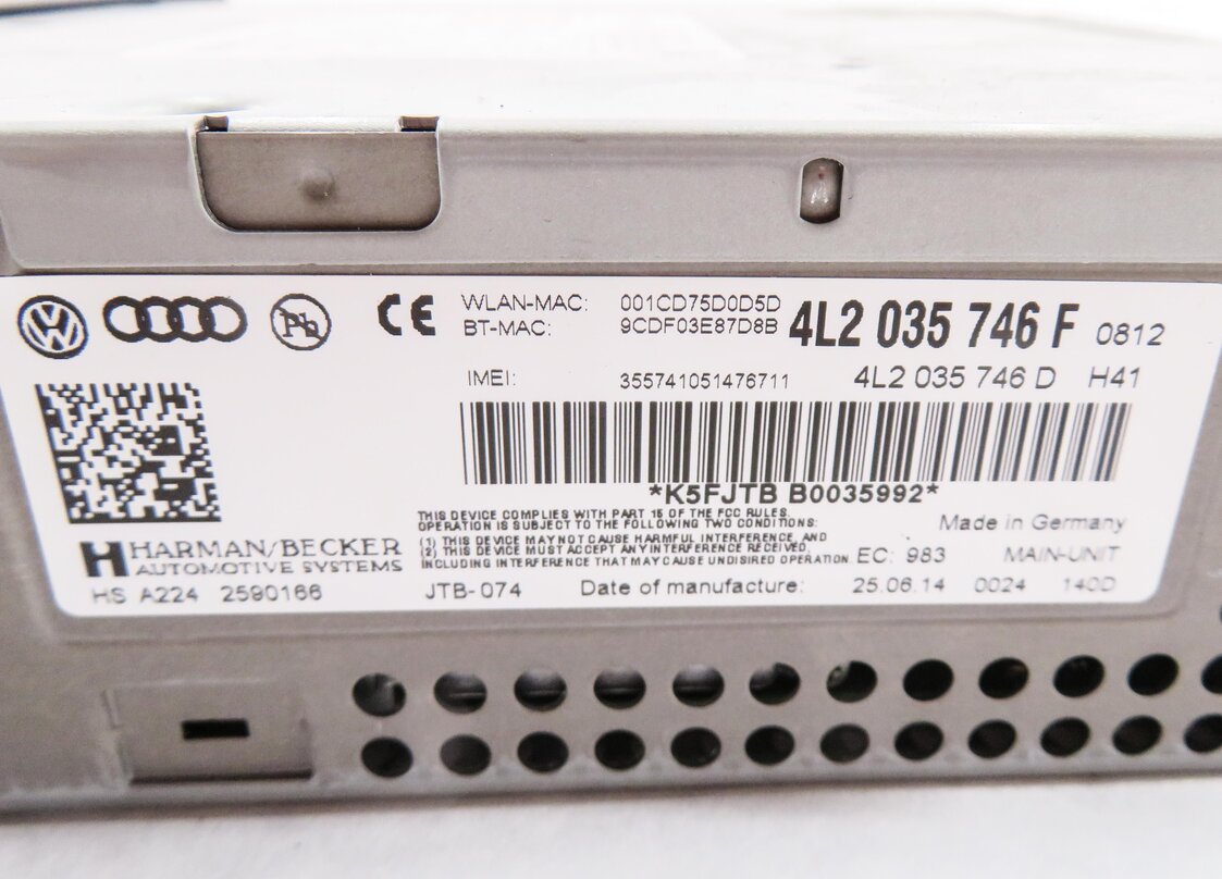 Thumbnail 7: 2013-2015 AUDI Q7 (4L) RADIO STEREO RECEIVER MMI SIM SD MEDIA CD PLAYER