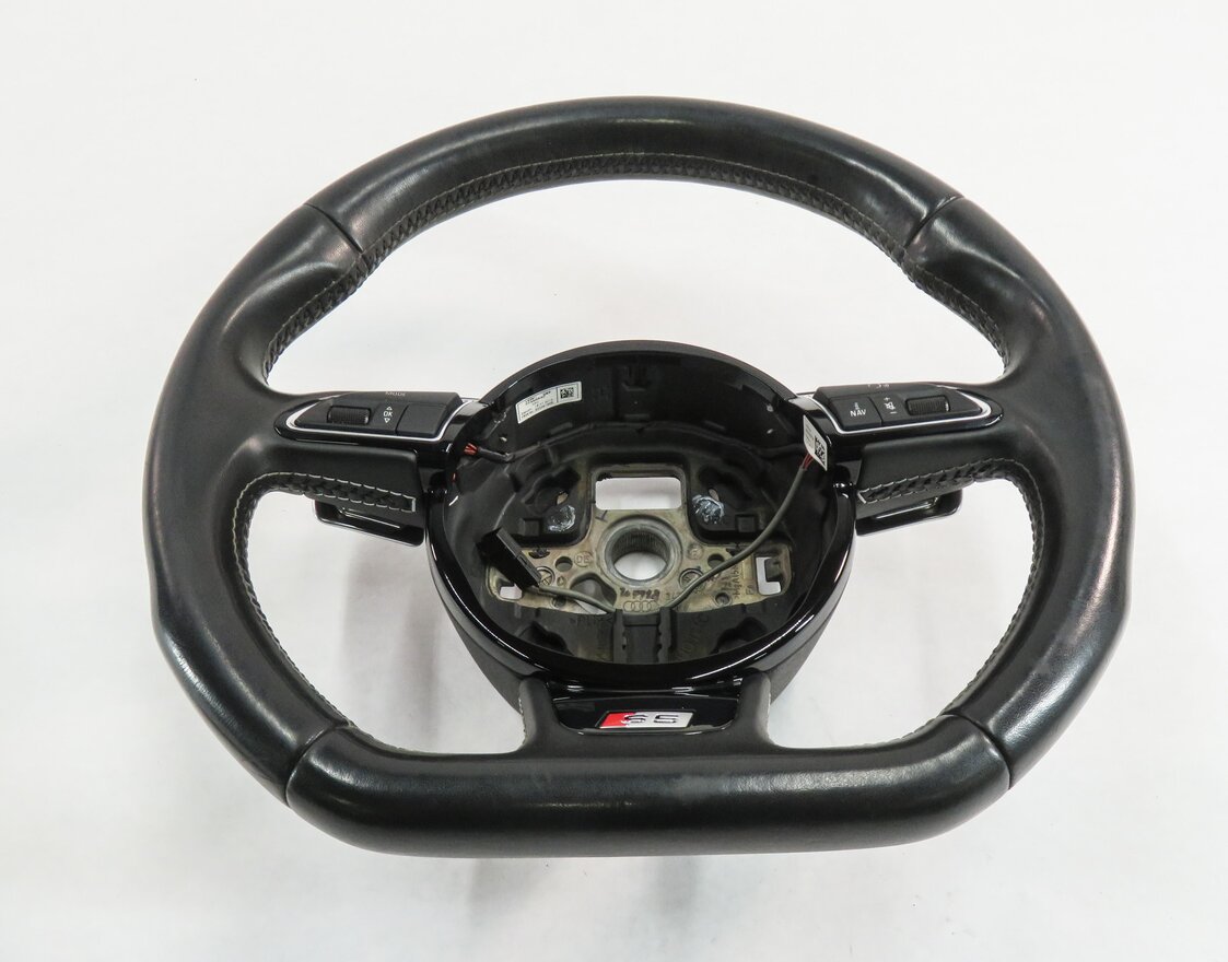 Thumbnail 1: 2013-2017 AUDI S5 (B8 8T) SPORT LEATHER STEERING WHEEL w/ SHIFT PADDLES