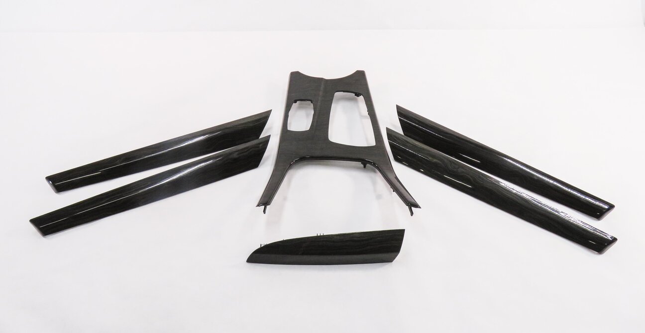 Thumbnail 2: 2013 BMW X3 (F25) DASH DOOR CONSOLE WOOD GRAIN TRIM SET (FINELINE WAVE WOOD)