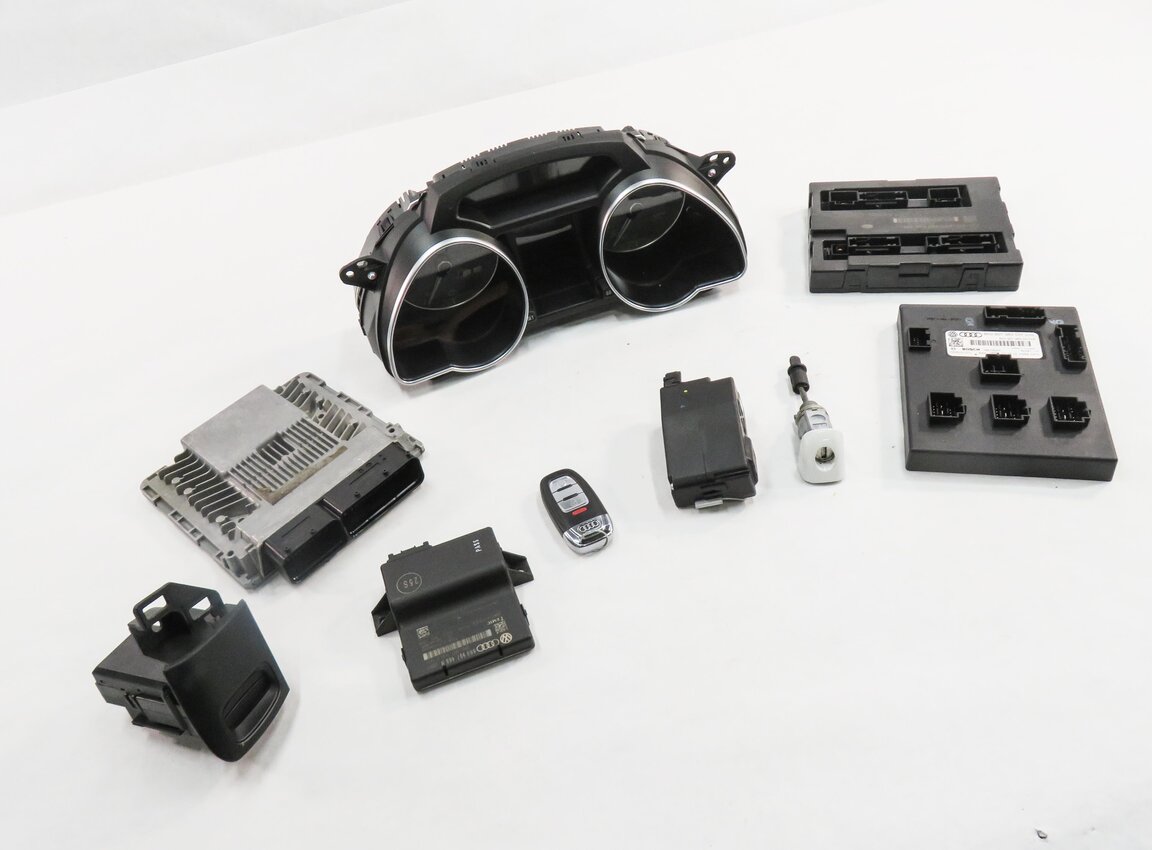 Thumbnail 1: 13 AUDI S5 (B8 8T) 3.0L CGXC SUPERCHARGED ENGINE BCM IMMOBILIZER MODULE KEY SET