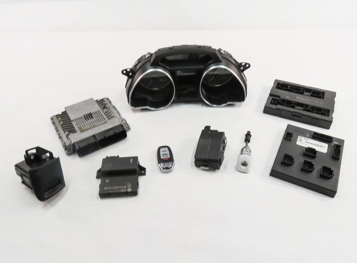 Thumbnail 3: 13 AUDI S5 (B8 8T) 3.0L CGXC SUPERCHARGED ENGINE BCM IMMOBILIZER MODULE KEY SET