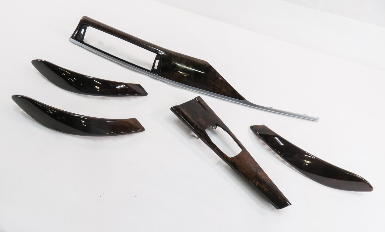 Thumbnail 1: 2015 BMW 328i (F30) DASH DOOR CONSOLE WOOD GRAIN TRIM SET-5 (BURR WALNUT)