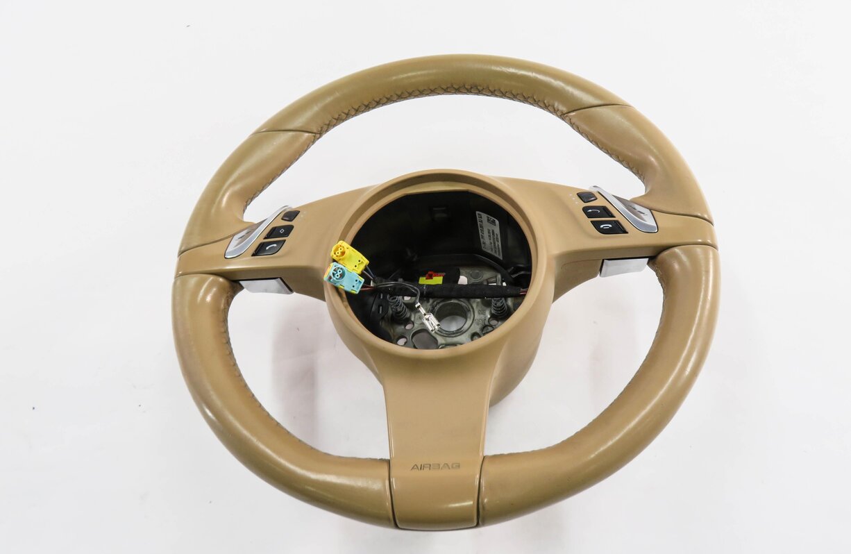 Thumbnail 4: 2012 PORSCHE PANAMERA (970 G1) 3-SPOKE STEERING WHEEL w/ SWITCHES (LUXOR BEIGE)