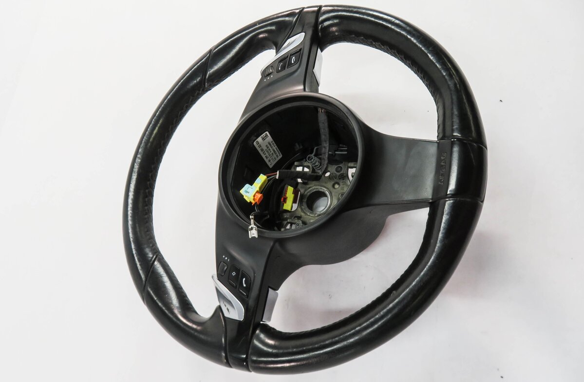 Thumbnail 4: 11-16 PORSCHE CAYENNE PANAMERA (958 970 G1) STEERING WHEEL w/ SWITCHES (BLACK)