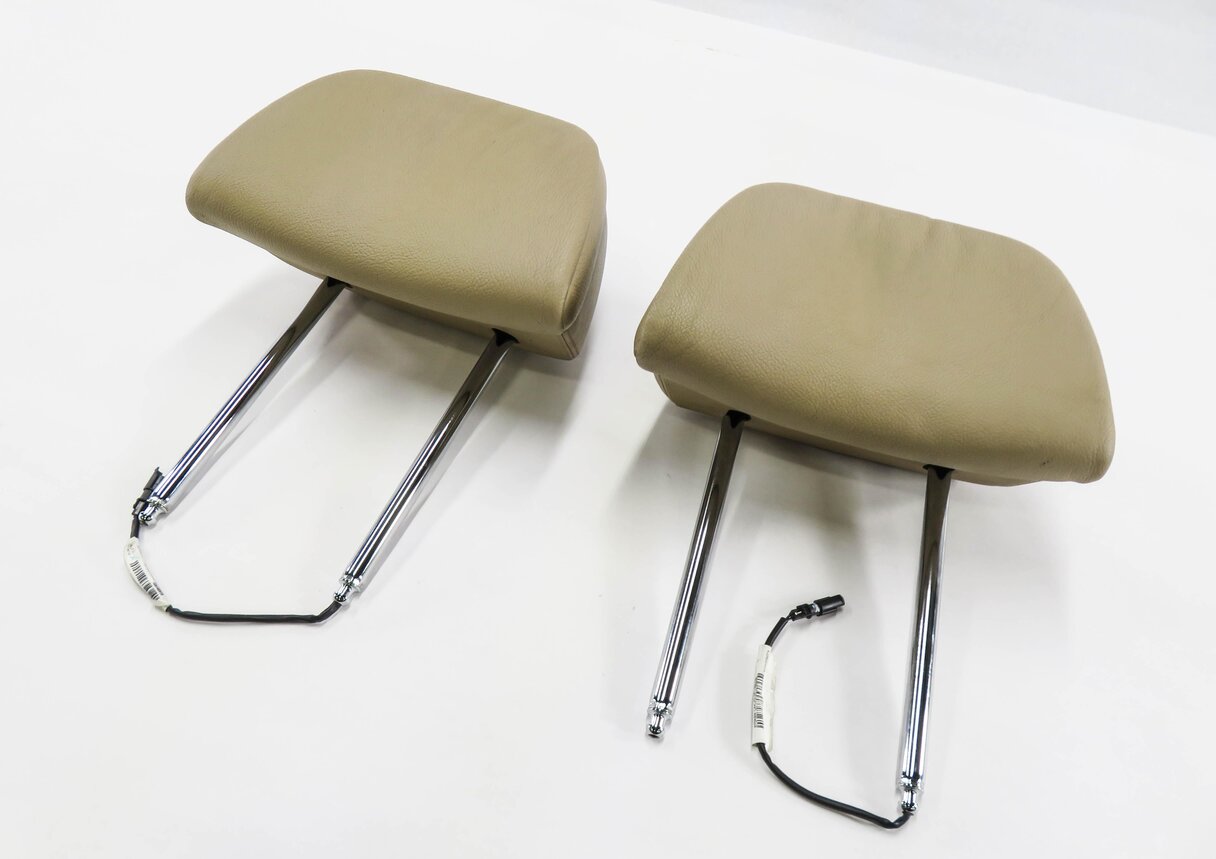 2008 BMW X5 (E70) FRONT LEFT & RIGHT SEAT HEADREST SET-2 (BEIGE LEATHER)