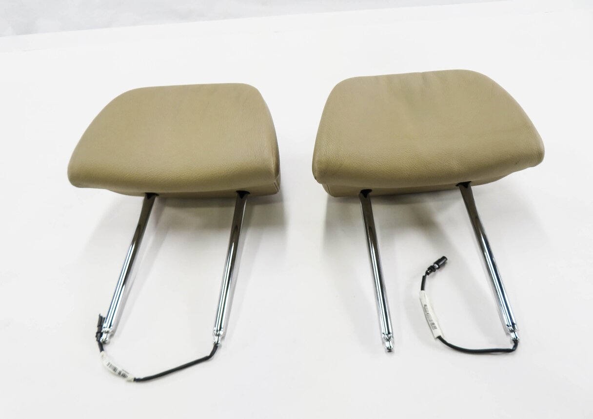 Thumbnail 2: 2008 BMW X5 (E70) FRONT LEFT & RIGHT SEAT HEADREST SET-2 (BEIGE LEATHER)