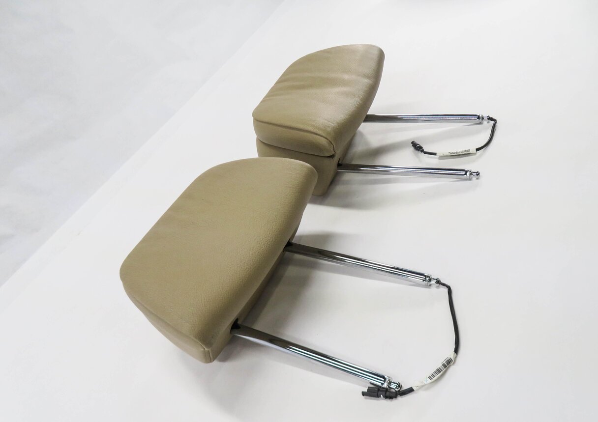 Thumbnail 4: 2008 BMW X5 (E70) FRONT LEFT & RIGHT SEAT HEADREST SET-2 (BEIGE LEATHER)