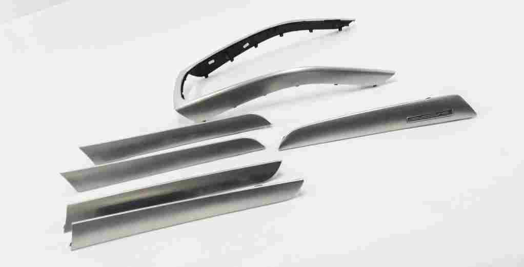 2009 AUDI A4 (B8 8K) DASH DOOR CONSOLE TRIM PANEL SET-6 (ALUMINUM FISH SCALE)
