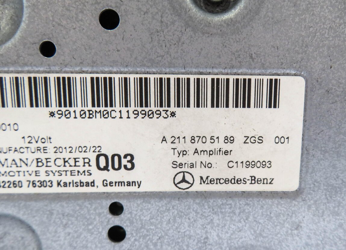 Thumbnail 5: 2012 MERCEDES E350 (W212) RADIO STEREO HARMAN BECKER AUDIO AMP AMPLIFIER
