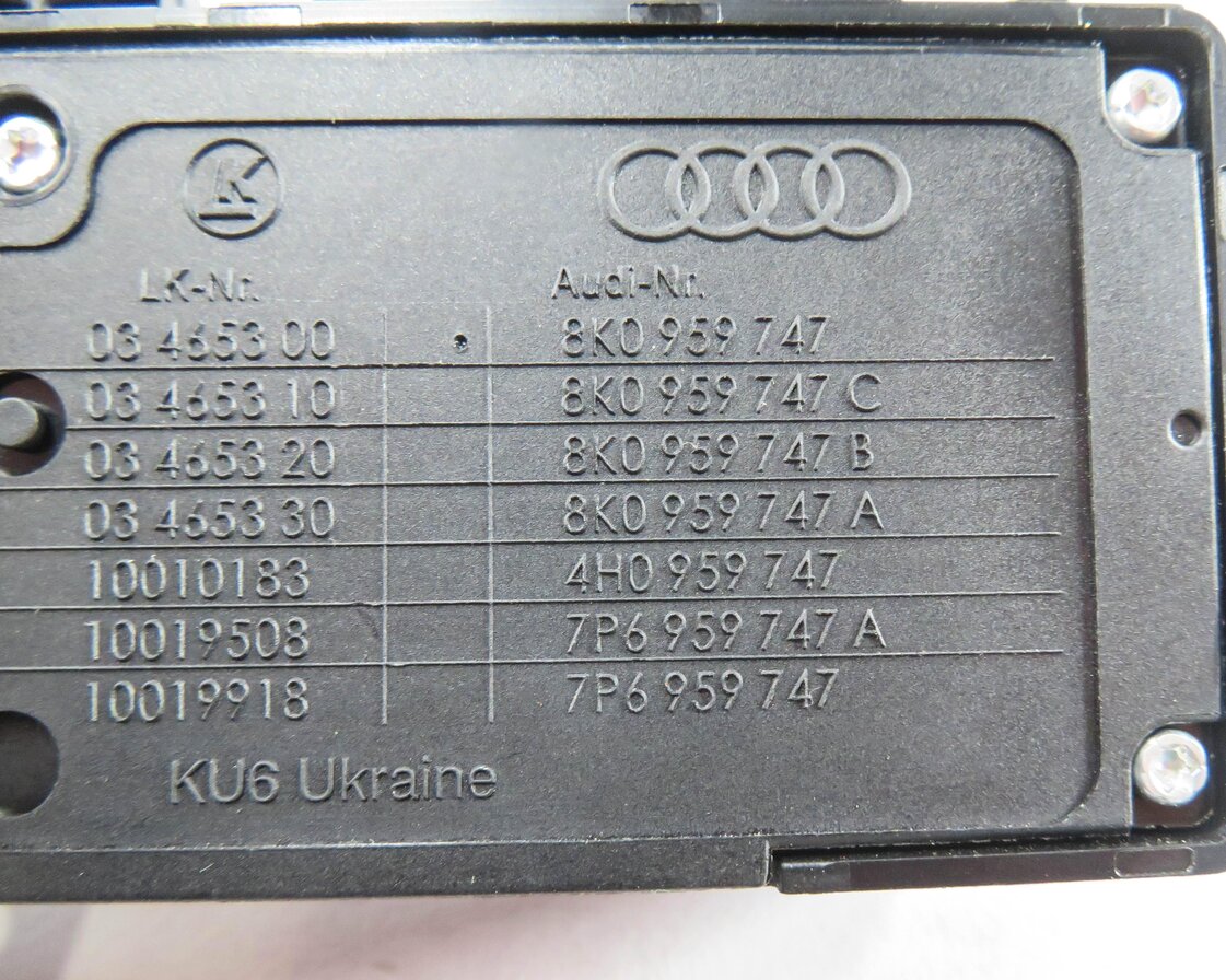 Thumbnail 6: 2015 AUDI S3 (8V) LEFT FRONT DRIVER SEAT ADJUSTMENT SWITCH BUTTON