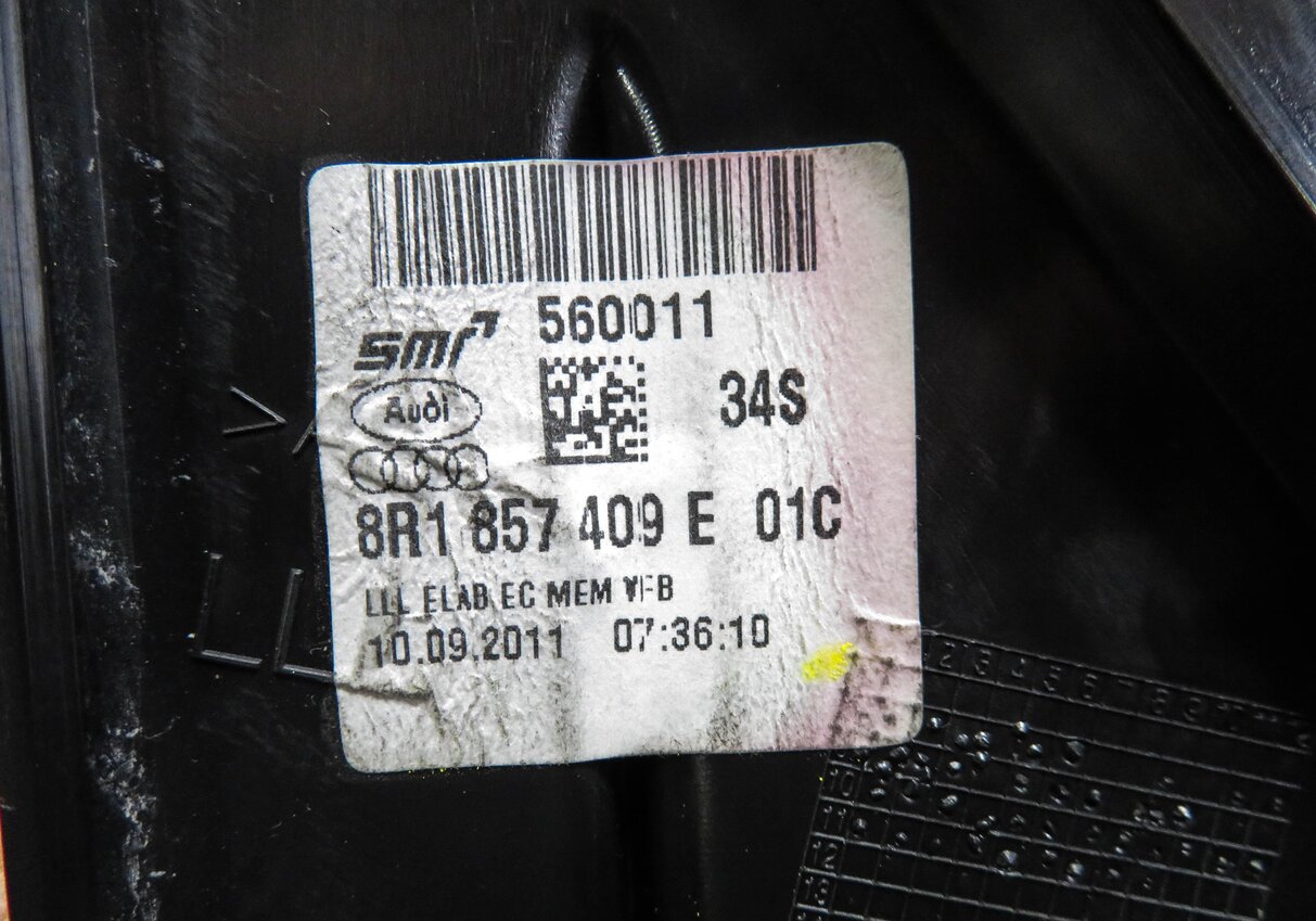 Thumbnail 10: 09-14 AUDI Q5 (8R) LEFT P-FOLD HEAT AUTODIM MEMORY DOOR MIRROR w/ LIGHT (WHITE)