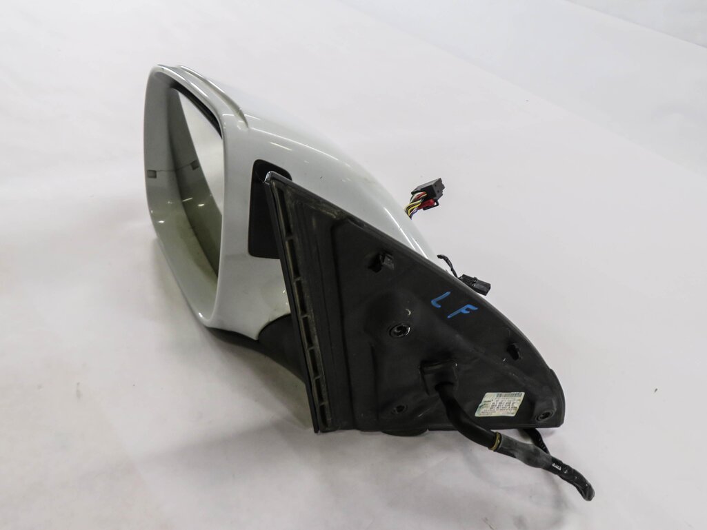 Thumbnail 4: 2013-2015 AUDI Q7 (4L) LEFT DRIVER P-FOLD BLIND SPOT DOOR MIRROR (WHITE 2Y)