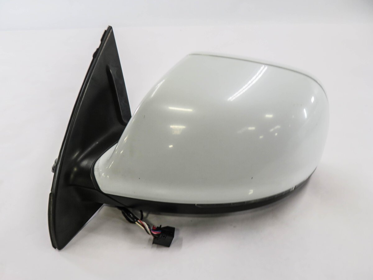Thumbnail 6: 2013-2015 AUDI Q7 (4L) LEFT DRIVER P-FOLD BLIND SPOT DOOR MIRROR (WHITE 2Y)