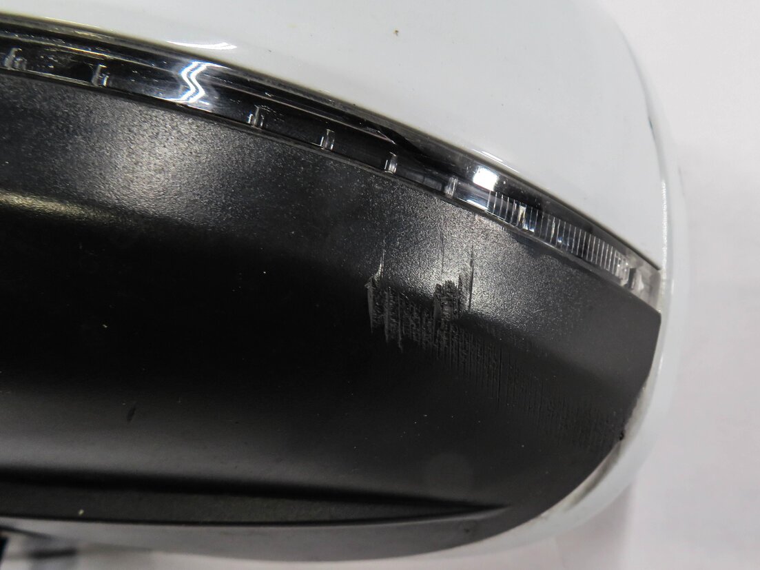 Thumbnail 8: 2013-2015 AUDI Q7 (4L) LEFT DRIVER P-FOLD BLIND SPOT DOOR MIRROR (WHITE 2Y)