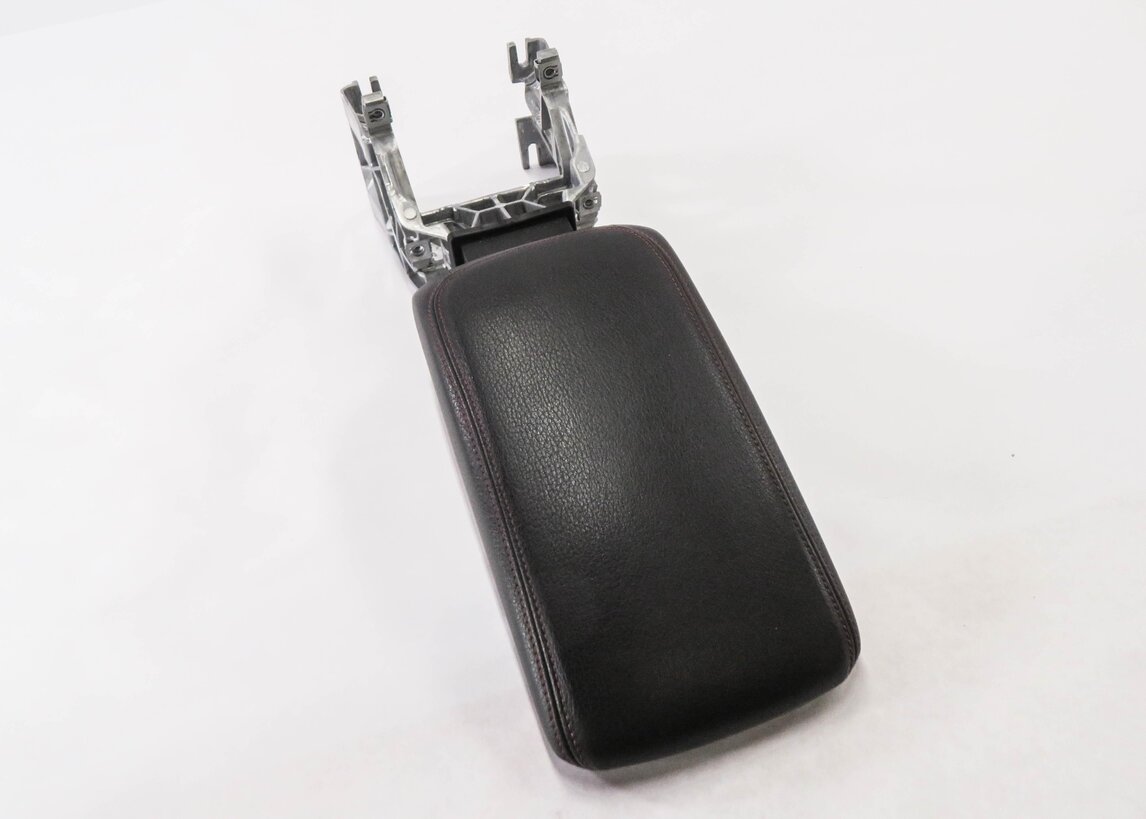 2015-2018 AUDI A3 S3 (8V 8VF) FRONT CENTER CONSOLE ARMREST LID BLACK RED STITCH