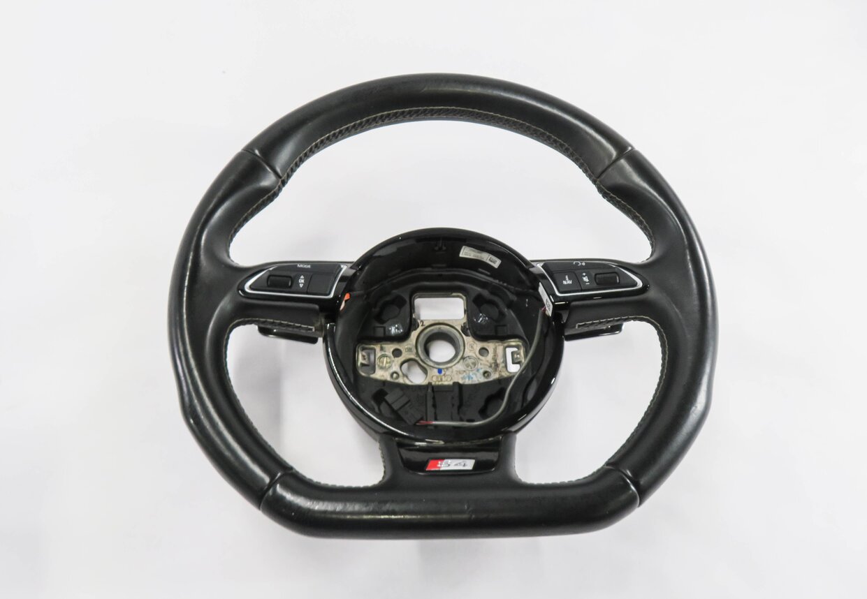 2013 AUDI S4 (B8 8K) 3-SPOKE SPORT STEERING WHEEL w/ PADDLES (BLACK)