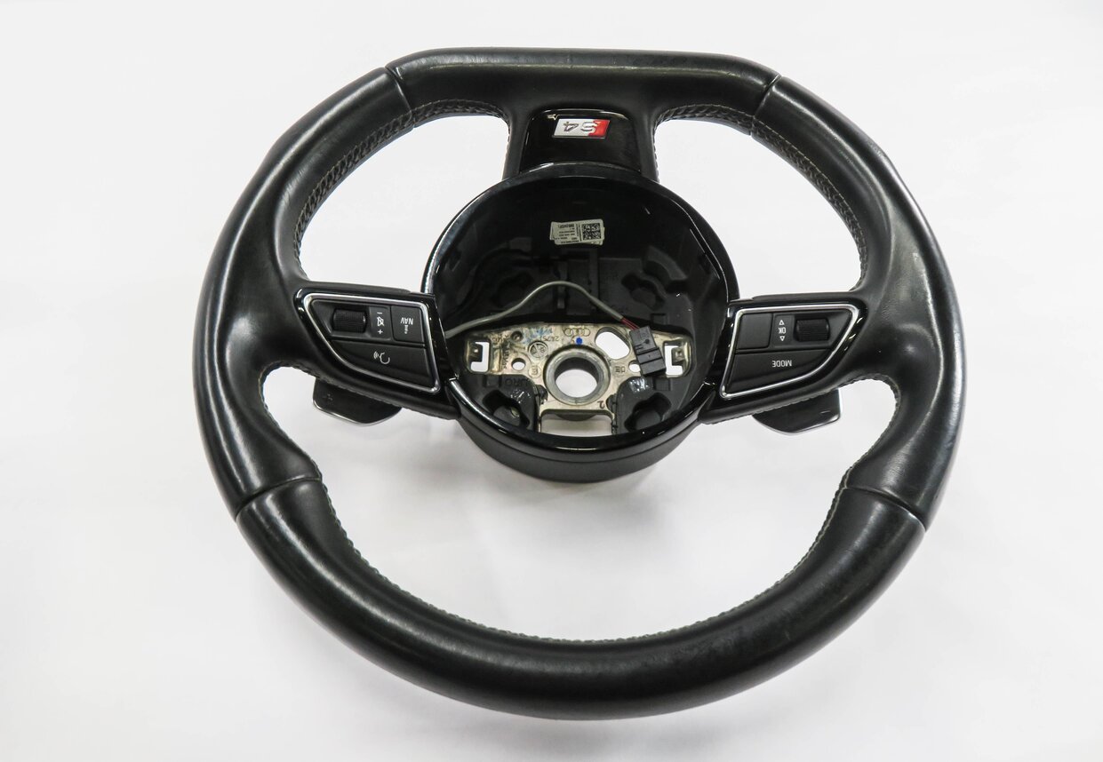 Thumbnail 5: 2013 AUDI S4 (B8 8K) 3-SPOKE SPORT STEERING WHEEL w/ PADDLES (BLACK)
