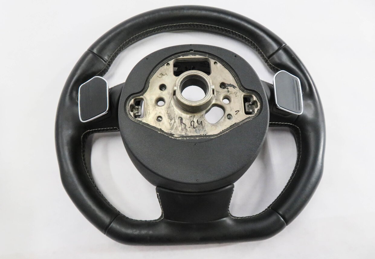 Thumbnail 6: 2013 AUDI S4 (B8 8K) 3-SPOKE SPORT STEERING WHEEL w/ PADDLES (BLACK)