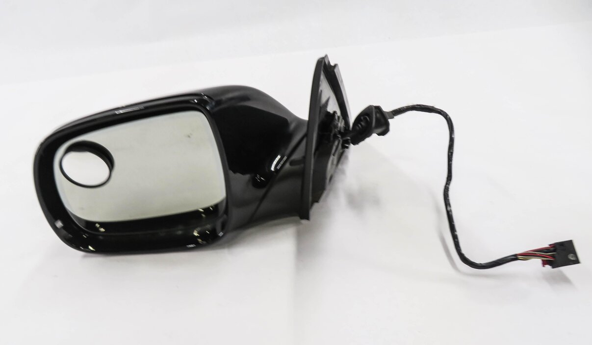 09-14 AUDI Q5 (8R) LEFT P-FOLD HEAT AUTODIM MEMORY DOOR MIRROR w/ LIGHT (BLACK)