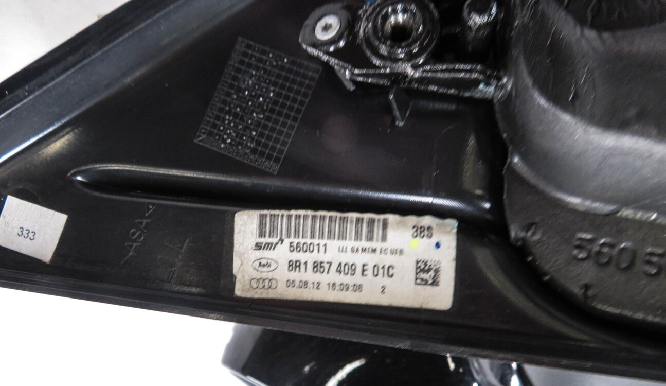 Thumbnail 8: 09-14 AUDI Q5 (8R) LEFT P-FOLD HEAT AUTODIM MEMORY DOOR MIRROR w/ LIGHT (BLACK)