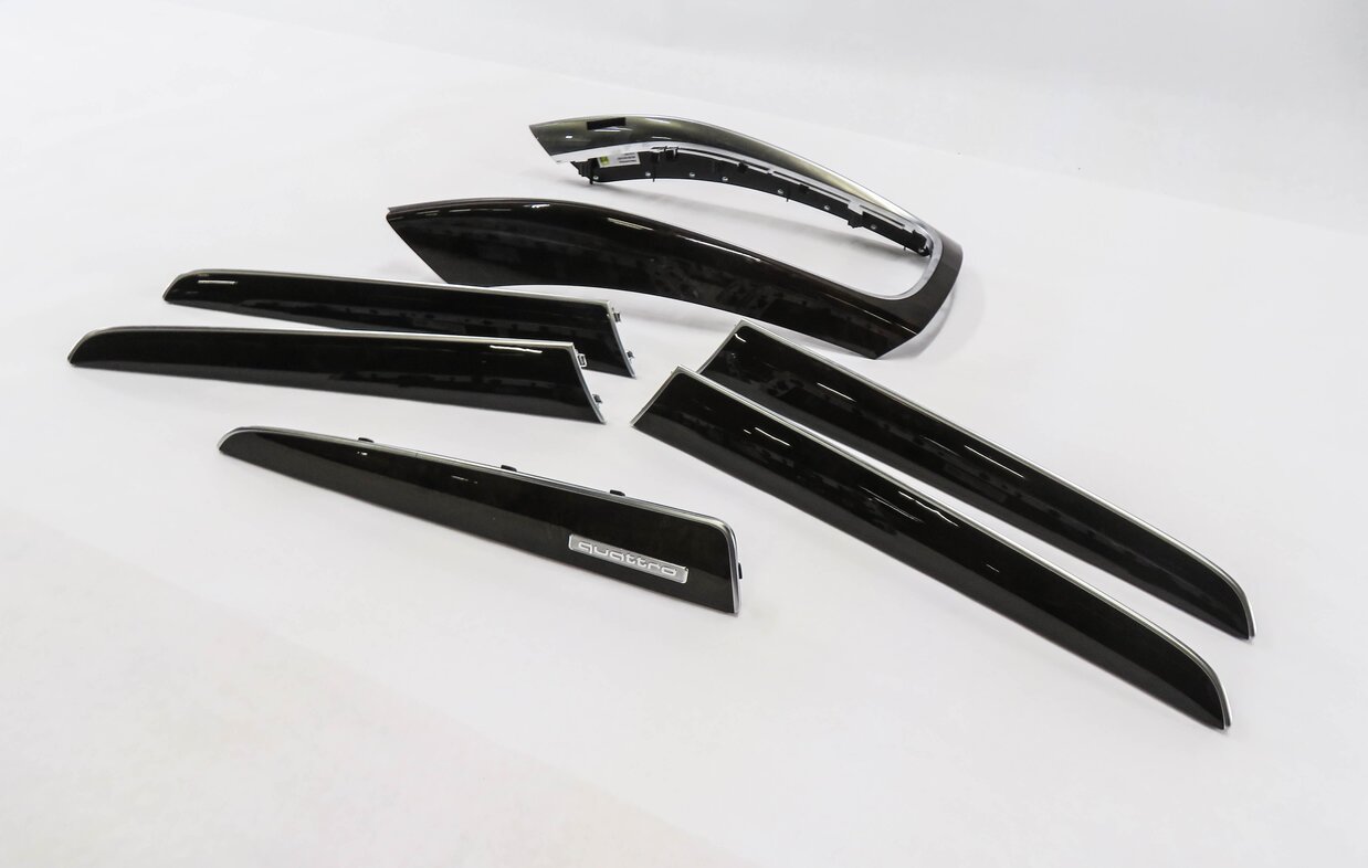 Thumbnail 8: 2013 AUDI Q5 (B8 8R) DASH DOOR CONSOLE WOOD GRAIN TRIM PANEL SET