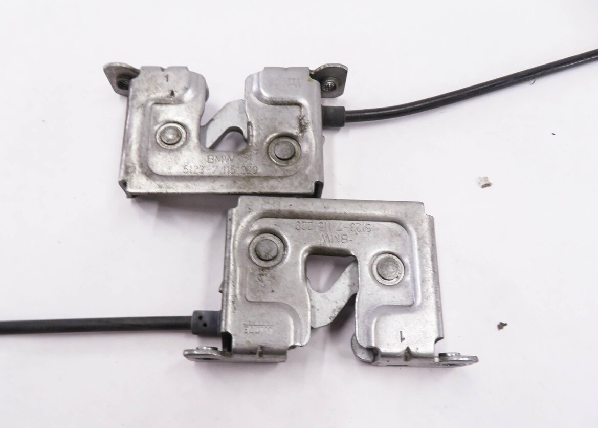 Thumbnail 3: 2006 BMW 550i (E60) FRONT LOWER HOOD LOCK LATCH SET-2 w/ CABLE