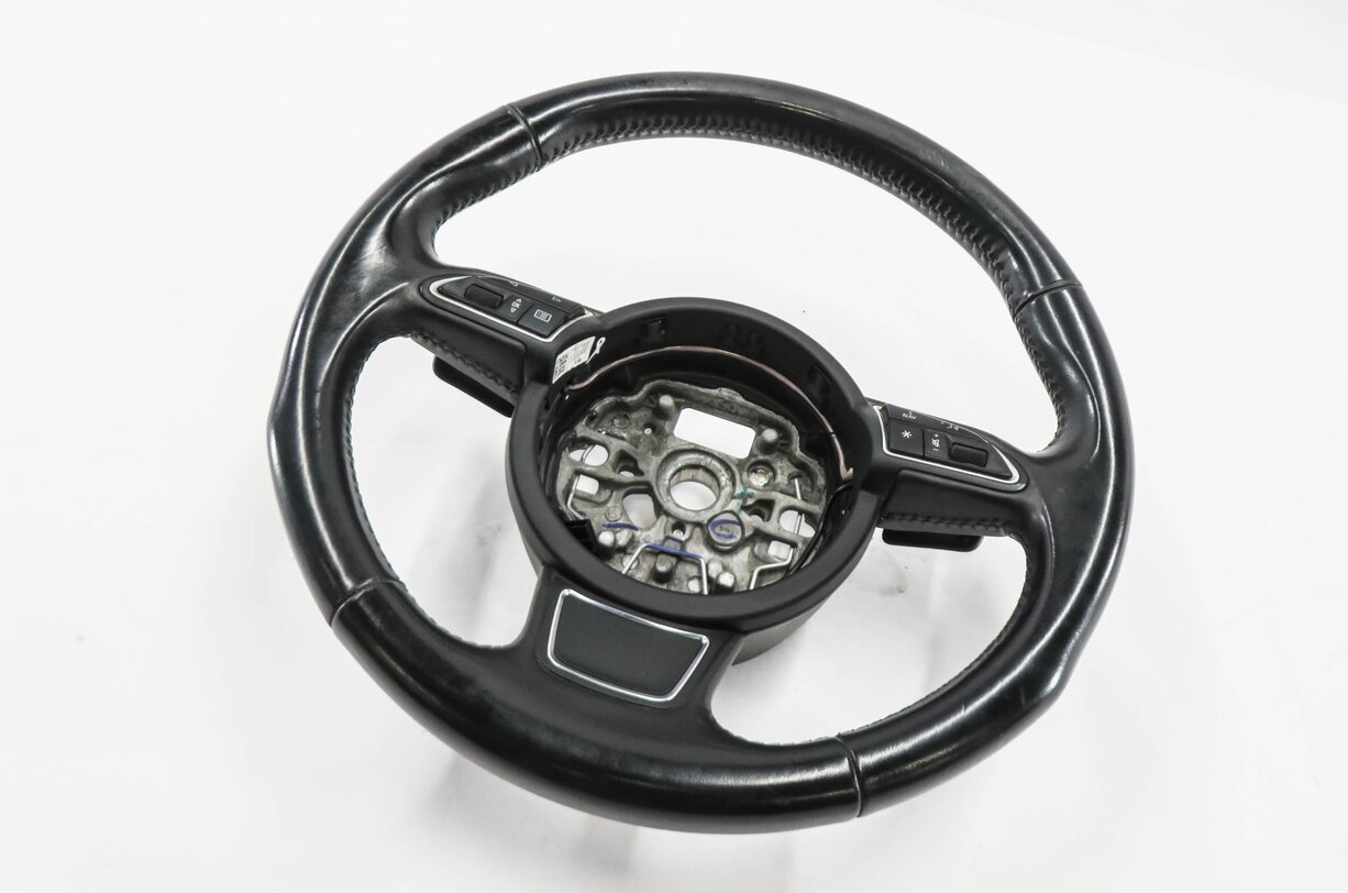 2012 AUDI A6 A7 (C7 4G8) 3-SPOKE SPORT STEERING WHEEL w/ PADDLES (BLACK LEATHER)