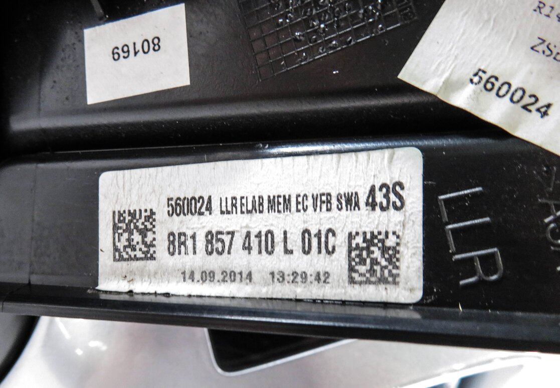 Thumbnail 10: 15-17 AUDI Q5 SQ5 (B8 8R) RIGHT - PFOLD AUTODIM BLIND SPOT DOOR MIRROR (SILVER)
