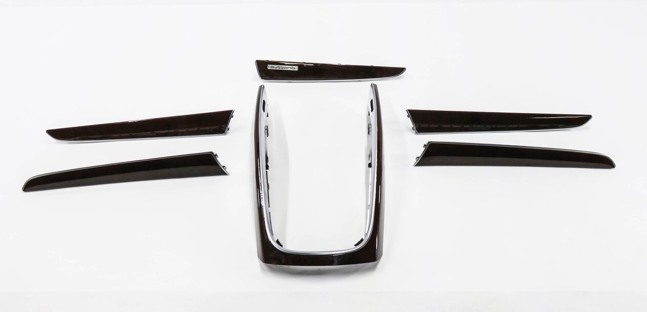 2015 AUDI Q5 (B8 8R) DASH DOOR CONSOLE TRIM PANEL SET (DARK WALNUT WOOD 5MG)