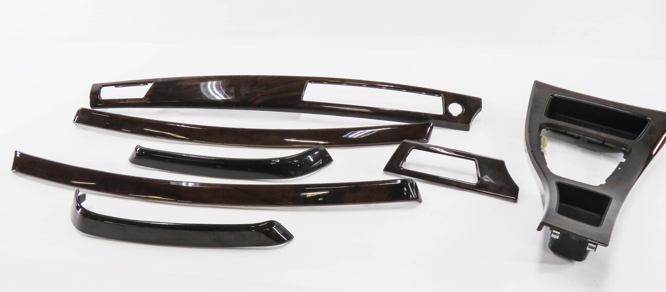 2011 BMW 335i (E90) DASH DOOR CONSOLE WOOD GRAIN TRIM SET (BURR WALNUT WOOD)