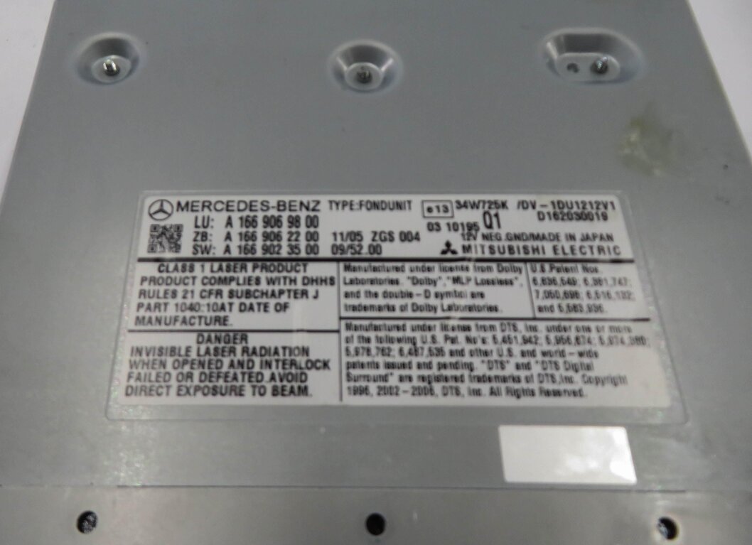 Thumbnail 6: 12-16 MERCEDES E350 GL350 GL450 GL550 ML350 ML550 (W166 W212 X166) DVD PLAYER