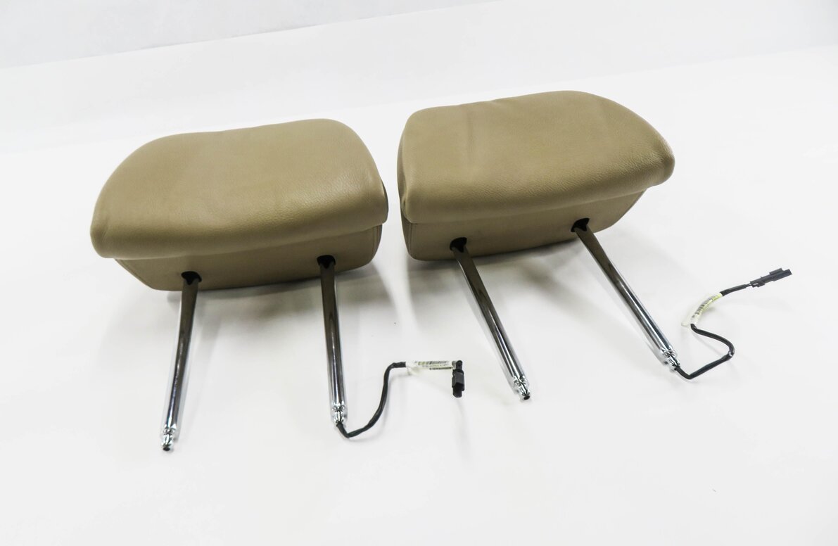 2012 BMW X5 (E70) FRONT LEFT & RIGHT SEAT HEADREST SET-2 (BEIGE LEATHER LVB4)