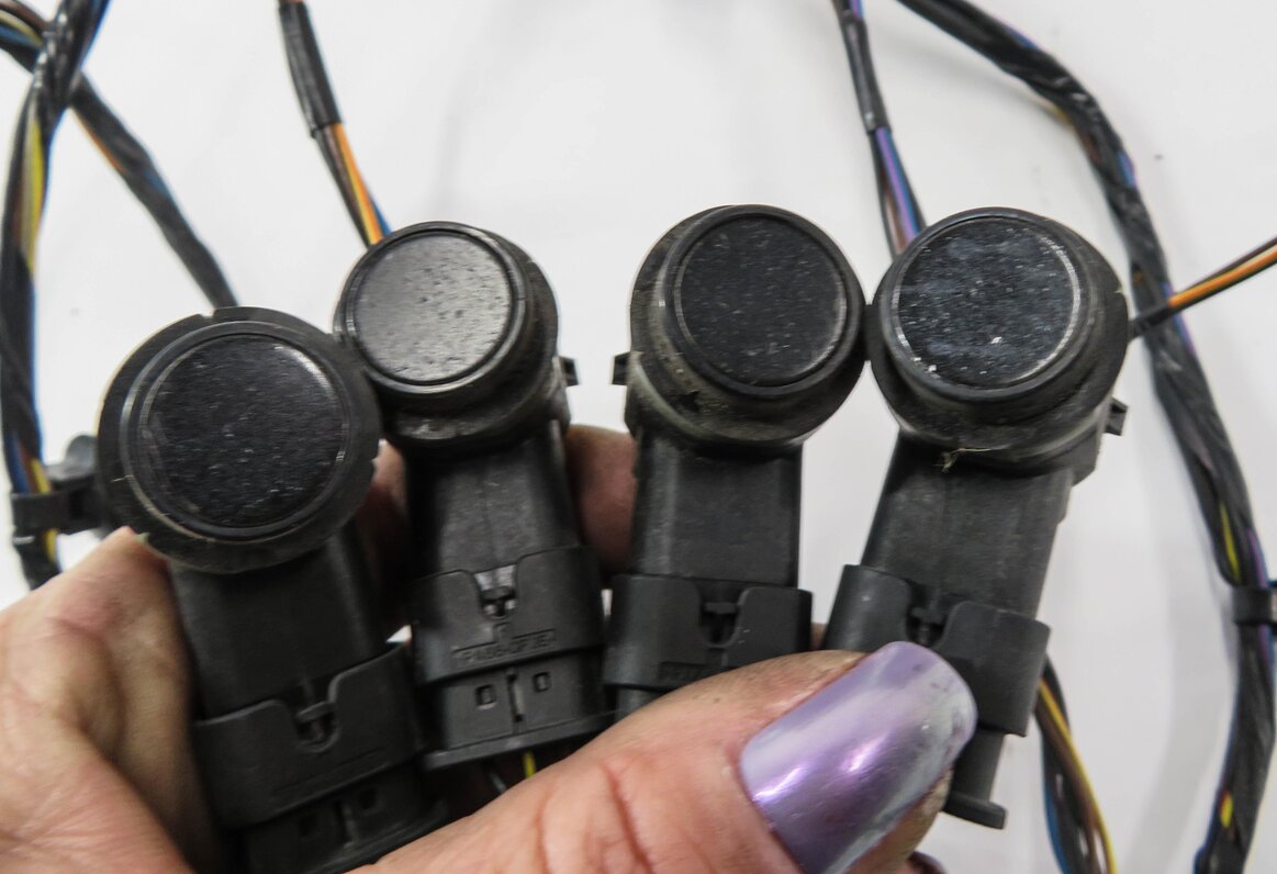 Thumbnail 4: 2011 RANGE ROVER SPORT L320 FRONT PDC PARK DISTANCE SENSOR SET w/ HARNESS BLACK
