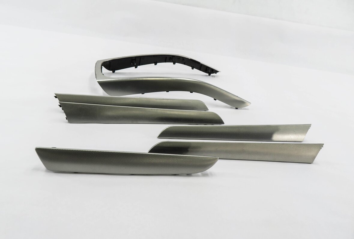 Thumbnail 12: 2014 AUDI A4 (B8 8K) DASH DOOR CONSOLE ALUMINUM FISH SCALE TRIM SET-6