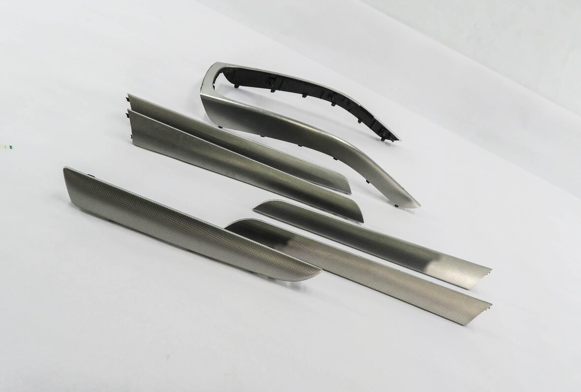 Thumbnail 13: 2014 AUDI A4 (B8 8K) DASH DOOR CONSOLE ALUMINUM FISH SCALE TRIM SET-6