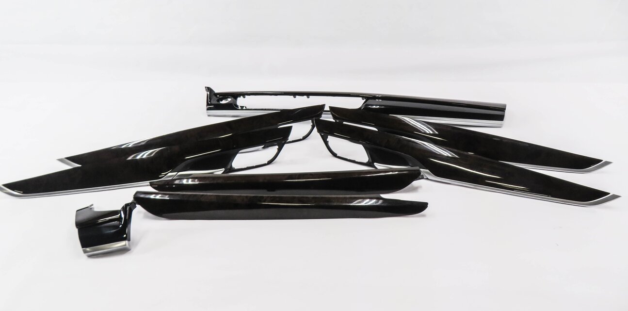 Thumbnail 2: 2014 BMW X5 (F15) DASH DOOR CONSOLE WOOD TRIM SET (FINE POPLAR WOOD GRAIN)