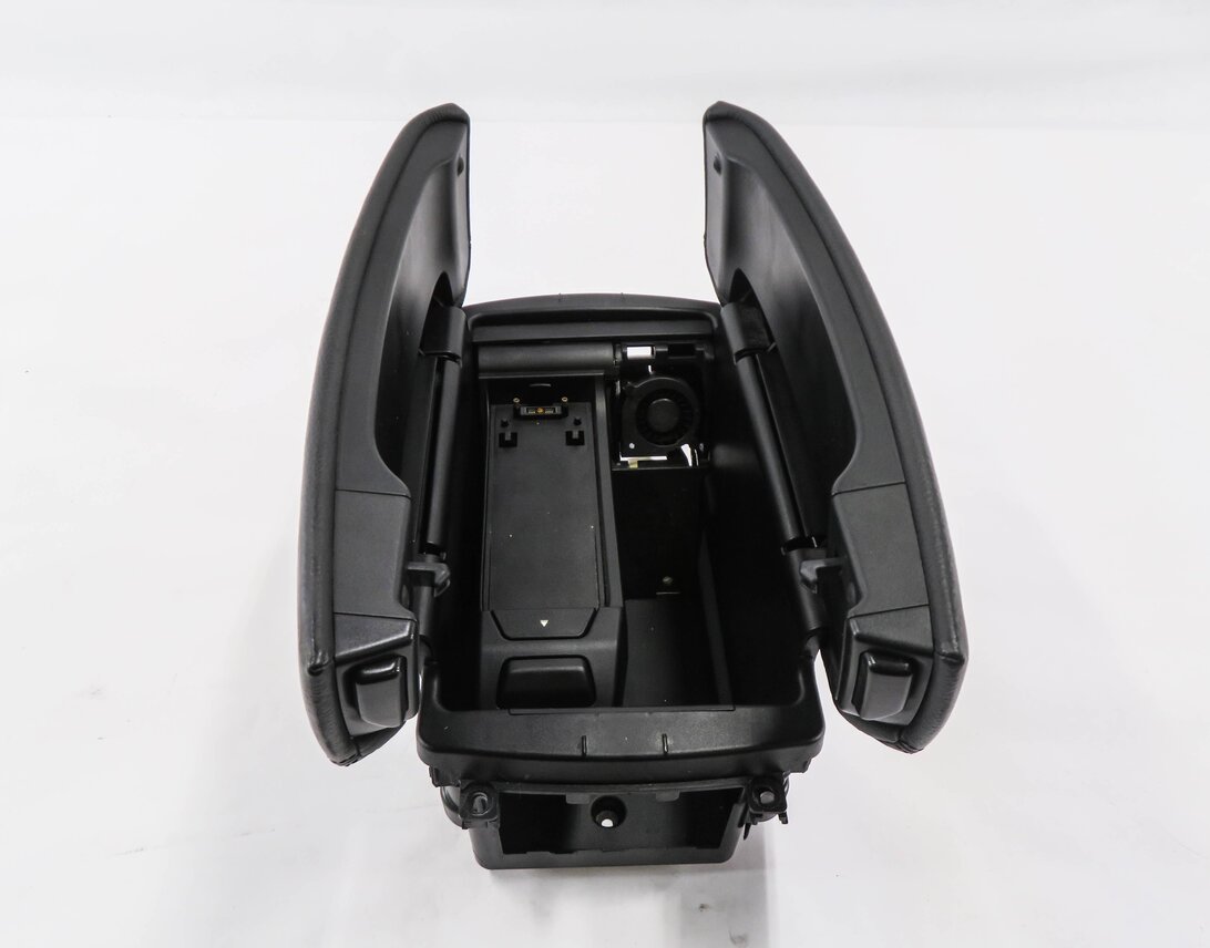 Thumbnail 3: 14-19 BMW X5 X6 (F15 F16) FRONT CENTER CONSOLE ARM REST w/ CELL CRADLE (BLACK)
