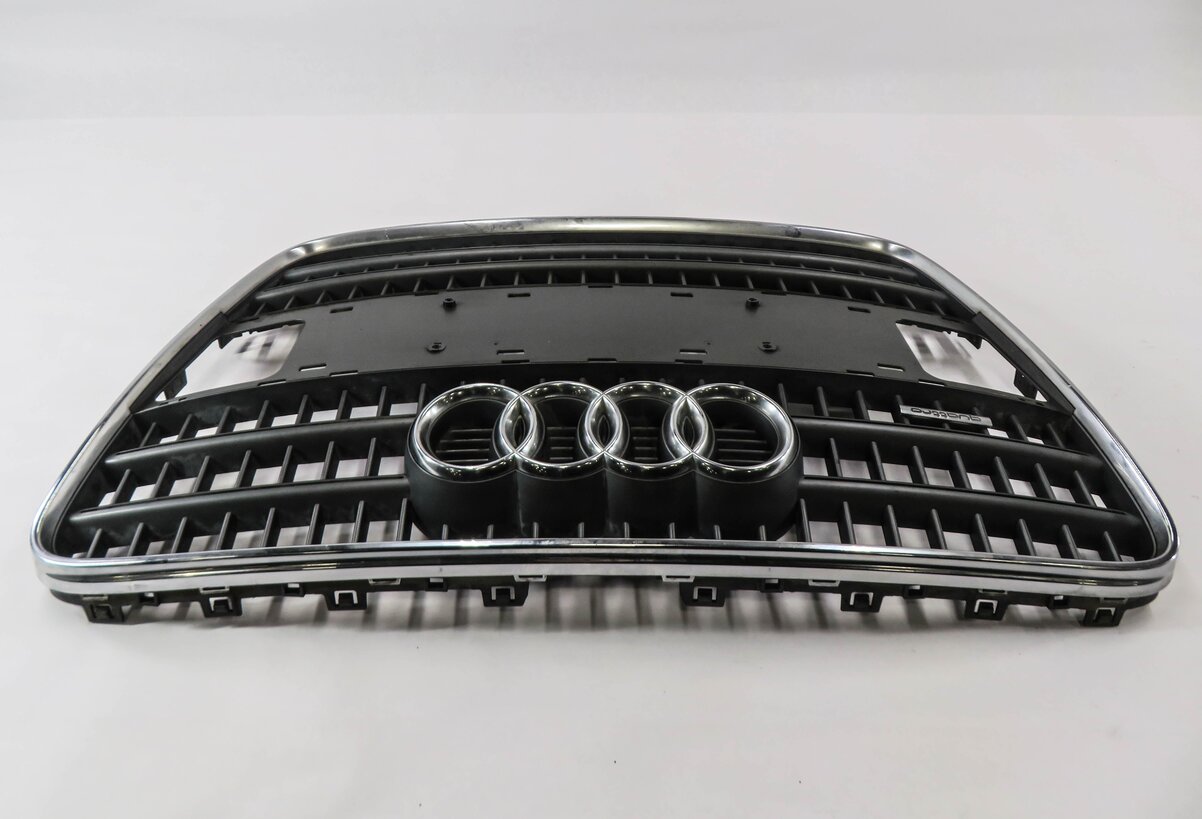 Thumbnail 3: 2007-2009 AUDI Q7 (4L) FRONT HOOD LID VENT GRILLE w/ LICENSE MOUNT (GRAY CHROME)