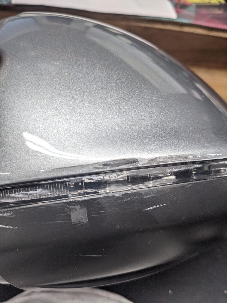 Thumbnail 10: 09-14 AUDI Q5 (8R) RIGHT P-FOLD HEAT AUTODIM MEMORY DOOR MIRROR w/ LIGHT (GRAY)